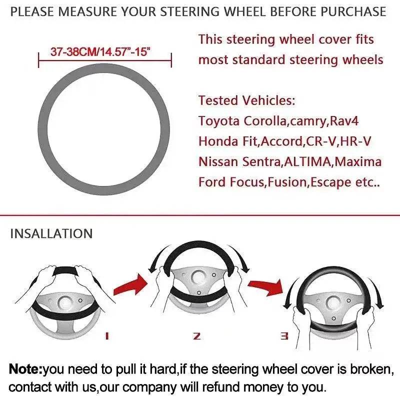 Changan Leather Steering Wheel Cover for CS35 Plus CS85 CS75 CS95 CS15 Eado Raeton - 