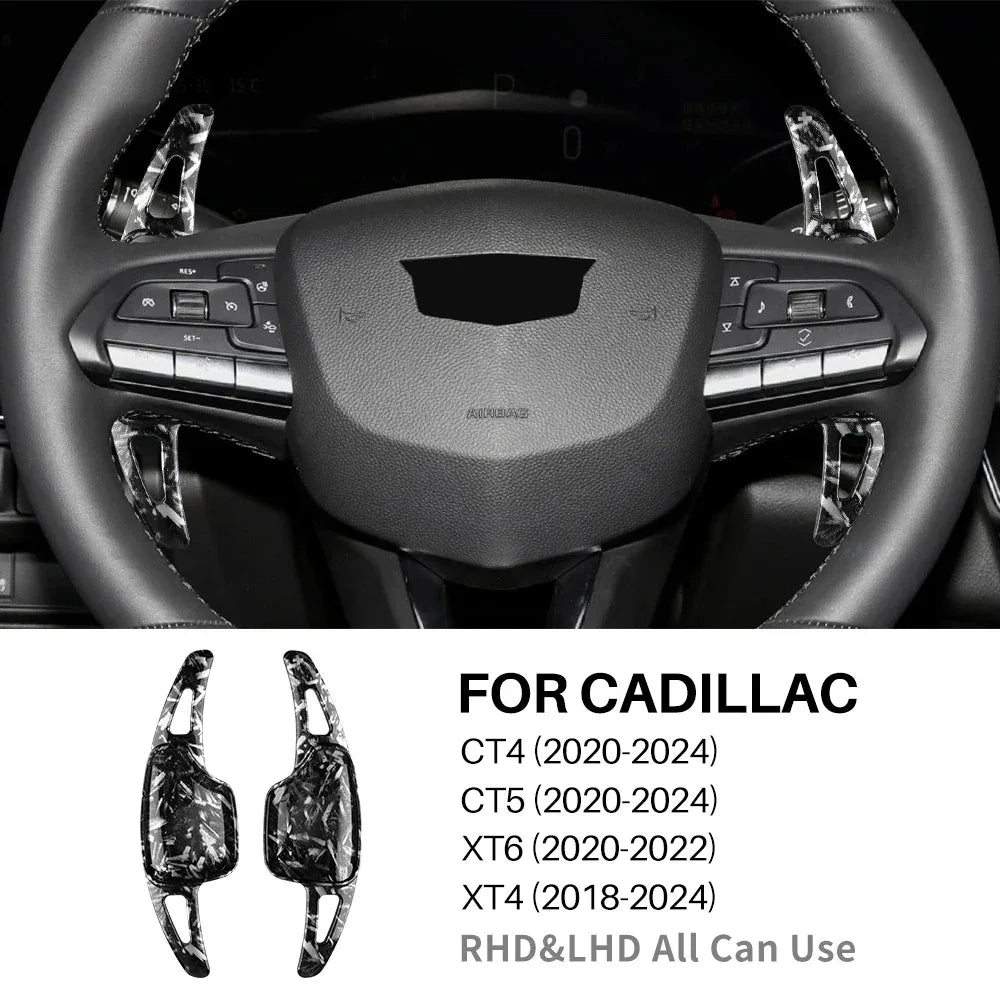 Car Steering Wheel Shift Paddle Shifter For Cadillac CT4 CT5 XT6 XT4 2018 2019 2 - forged pattern / ABS / for XT6 20-22