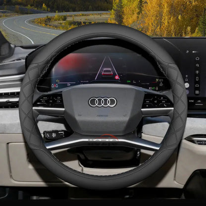 Leather Car Steering Wheel Cover for Audi Q3 Q5 A3 A5 RS3 Q7 A6 SQ5 S3 A5L 2025 2026 Accessories