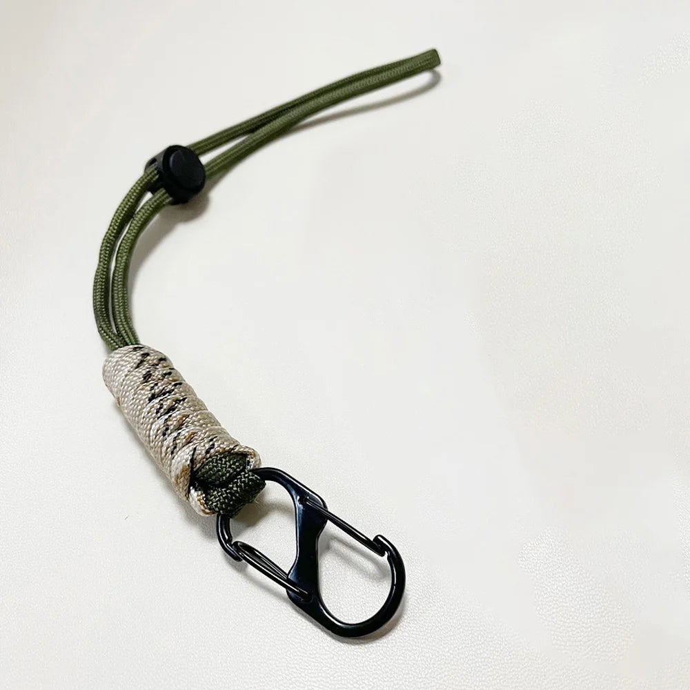 Hand Woven Paracord Keychain Wrist Strap with Quick Release Buckle