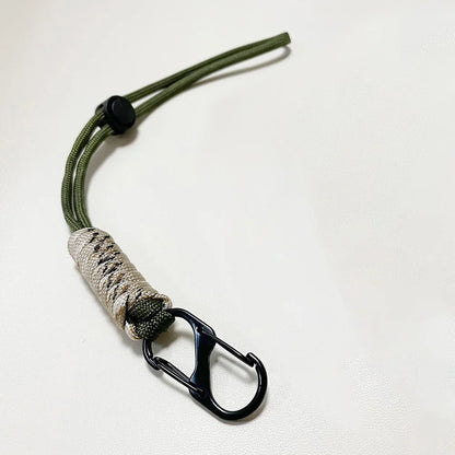 Hand Woven Paracord Keychain Wrist Strap with Quick Release Buckle