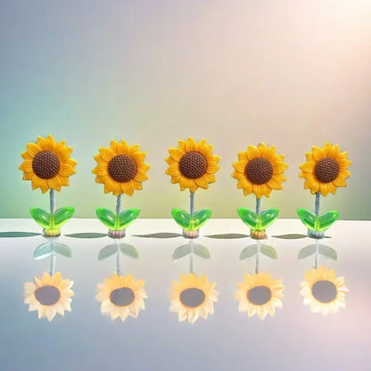 Shaking Sunflower Car Dashboard Ornament with Bobblehead Spring