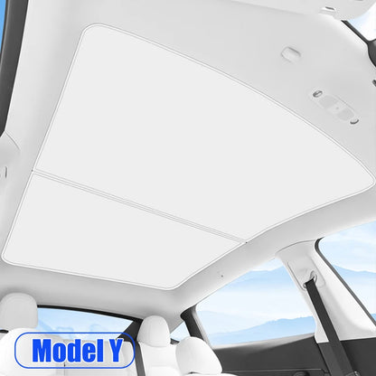 Tesla Model 3 & Y Ice Cloth Roof Sunshade with Snap Buckle Fix
