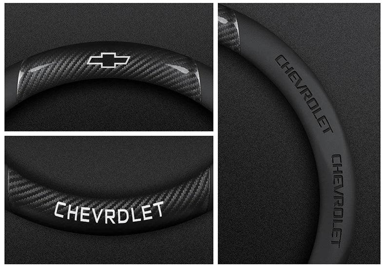 Chevrolet Cruze Silverado Tahoe 3D Embossed Steering Wheel Cover - Round Brown B