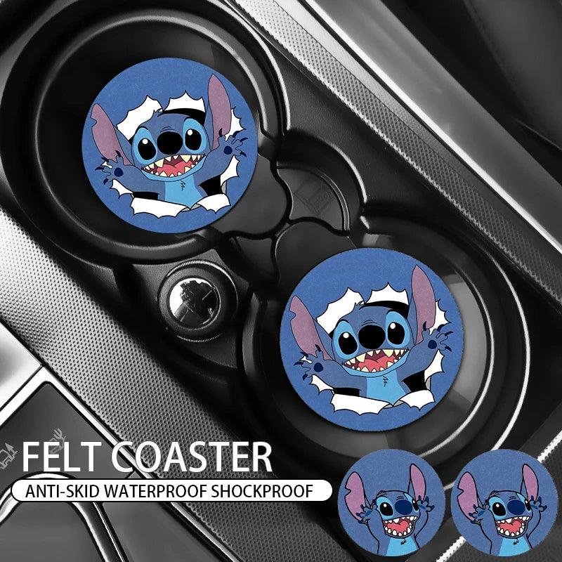 Stitch 3D Anti-Slip Car Cup Holder Coaster Cartoon Auto Interior