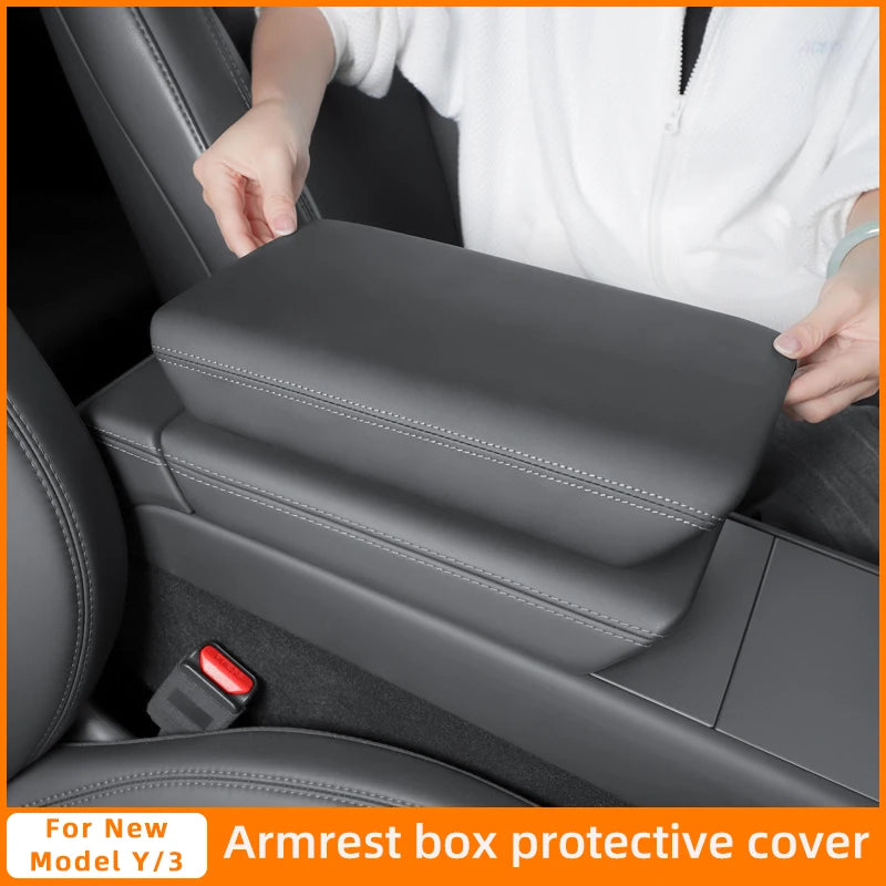 Armrest Box Cover for Tesla Model Y Juniper & Model 3 Highland – Soft Anti-Scratch Case