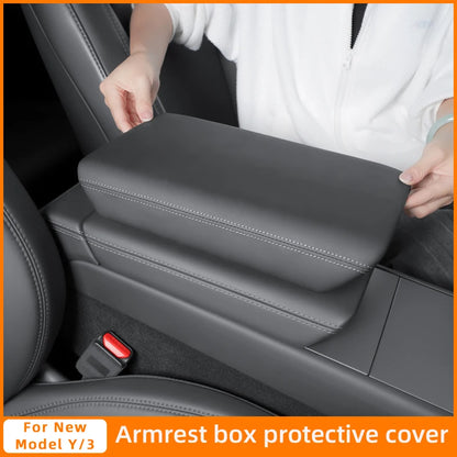 Armrest Box Cover for Tesla Model Y Juniper & Model 3 Highland – Soft Anti-Scratch Case
