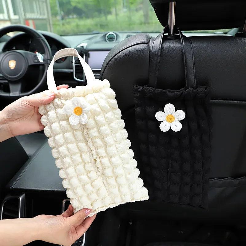 Cartoon Bear Car Tissue Box Holder - Headrest Mount Organizer