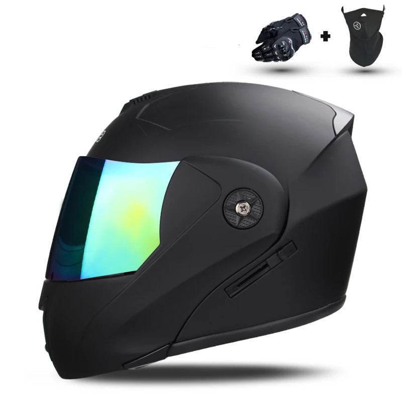 Modular Double Lens Flip-Up Motorcycle Helmet with Visor - 13 / S