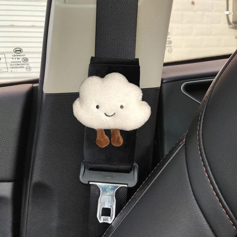 Car Seatbelt Pad Cover Short Cloud Bow Design Shoulder Cushion