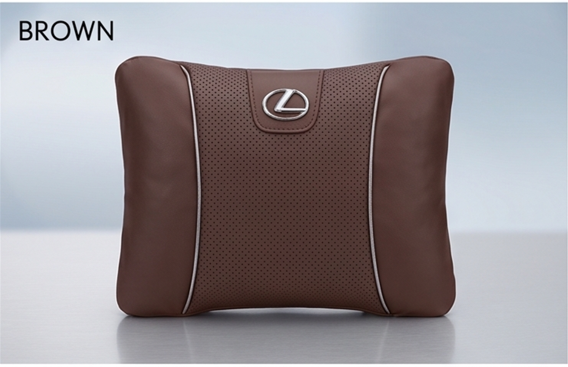 Lexus Car Neck Pillow & Lumbar Support Cushion - Lumbar Brown
