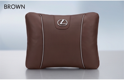 Lexus Car Neck Pillow & Lumbar Support Cushion - Lumbar Brown