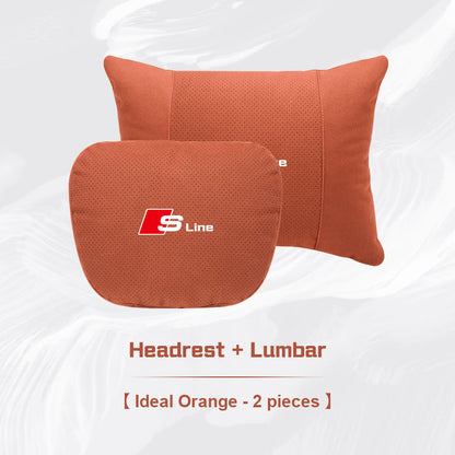 Audi S Line Neck Pillow and Lumbar Support Cushion Set