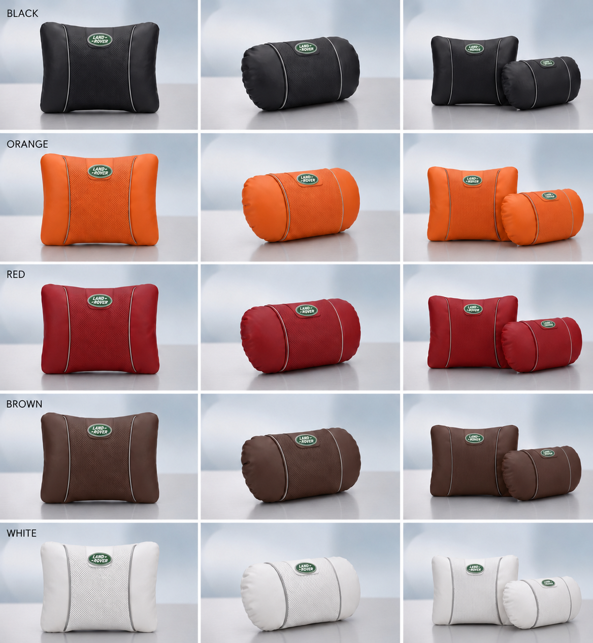 Almohada cervical y soporte lumbar de cuero para Land Rover 