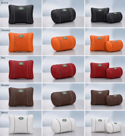 Almohada cervical y soporte lumbar de cuero para Land Rover 