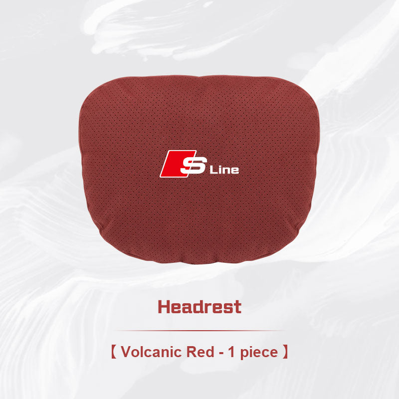 Audi S Line Neck Pillow and Lumbar Support Cushion Set