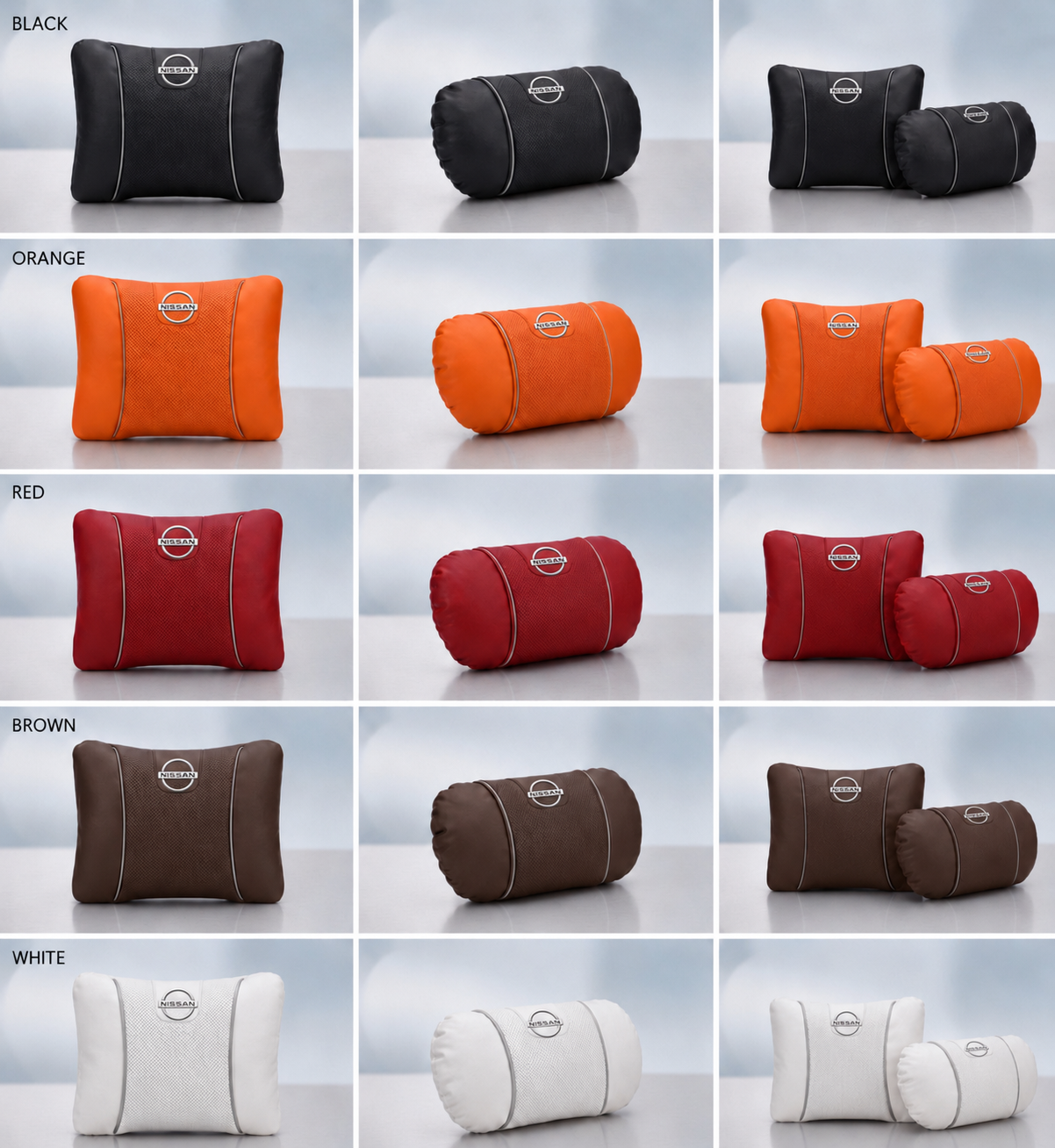 Nissan Car Neck Pillow & Lumbar Support Cushion Set