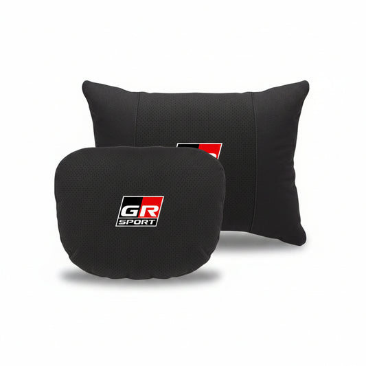 GR Car Neck Pillow and Lumbar Support Cushion Set