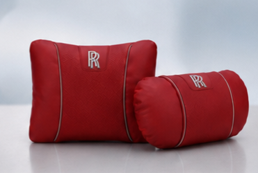 Rolls-Royce Car Neck Pillow & Lumbar Support Cushion - Set Red