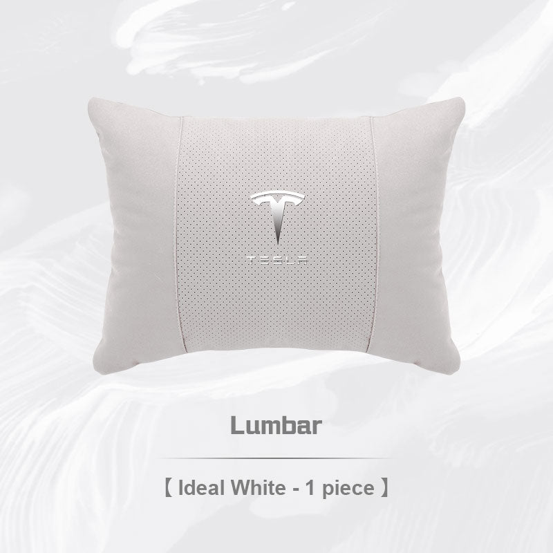 Tesla Car Neck Pillow and Lumbar Support Cushion Set