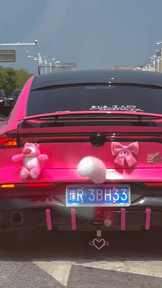 Electric Fluffy Fox Tail Vehicle Ornament
