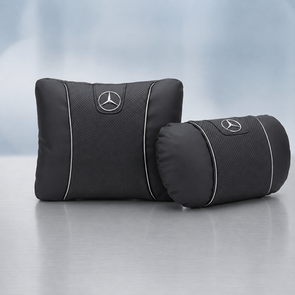 Mercedes Car Neck Pillow & Lumbar Support Cushion