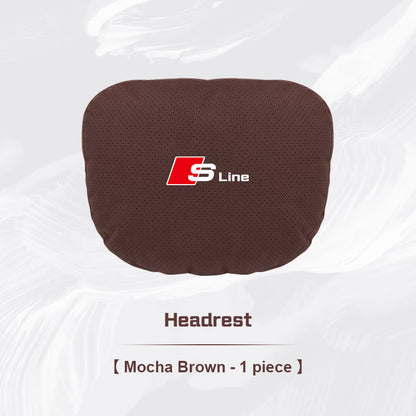 Audi S Line Neck Pillow and Lumbar Support Cushion Set