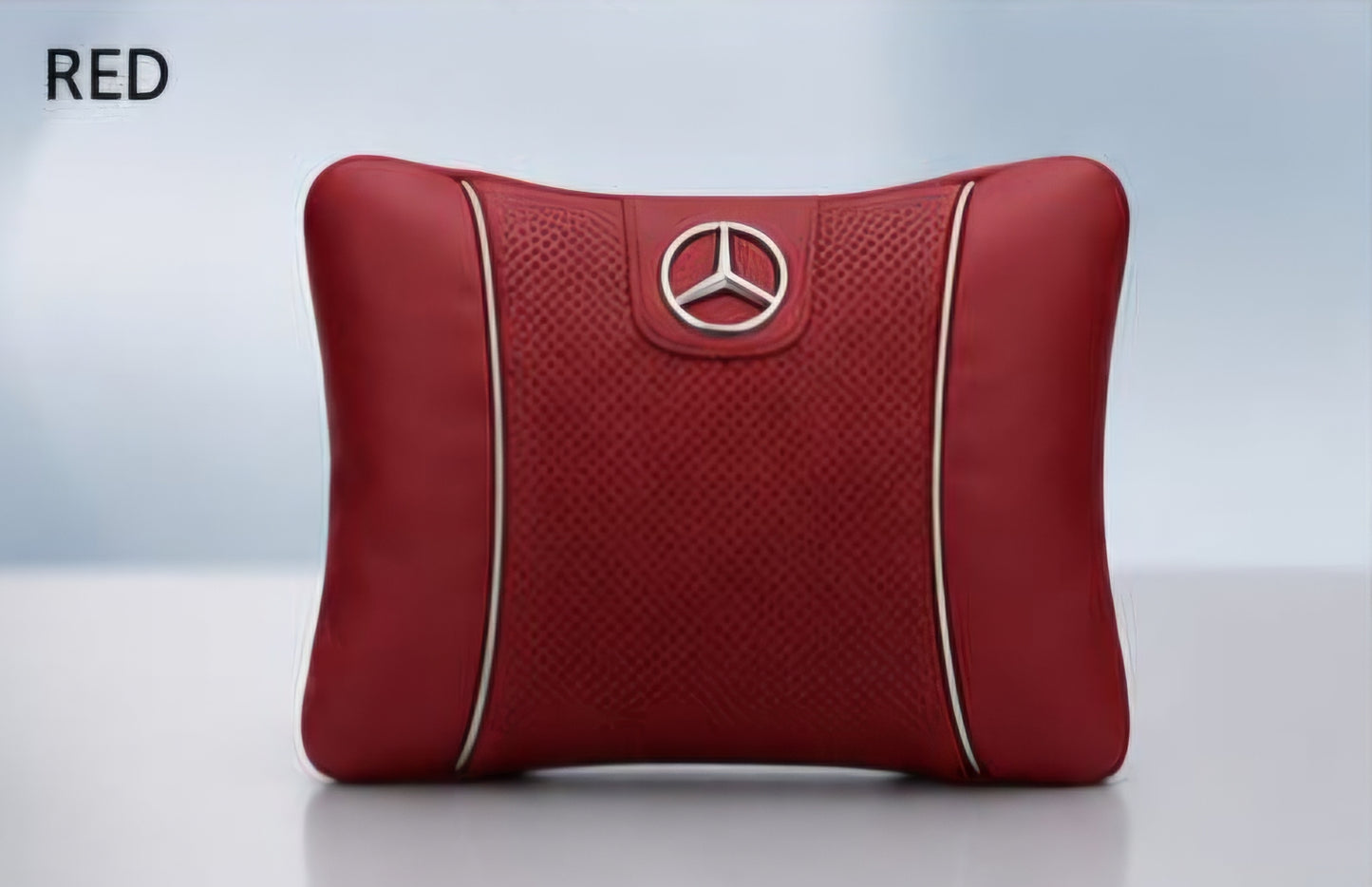 Mercedes Car Neck Pillow & Lumbar Support Cushion - Lumbar Red