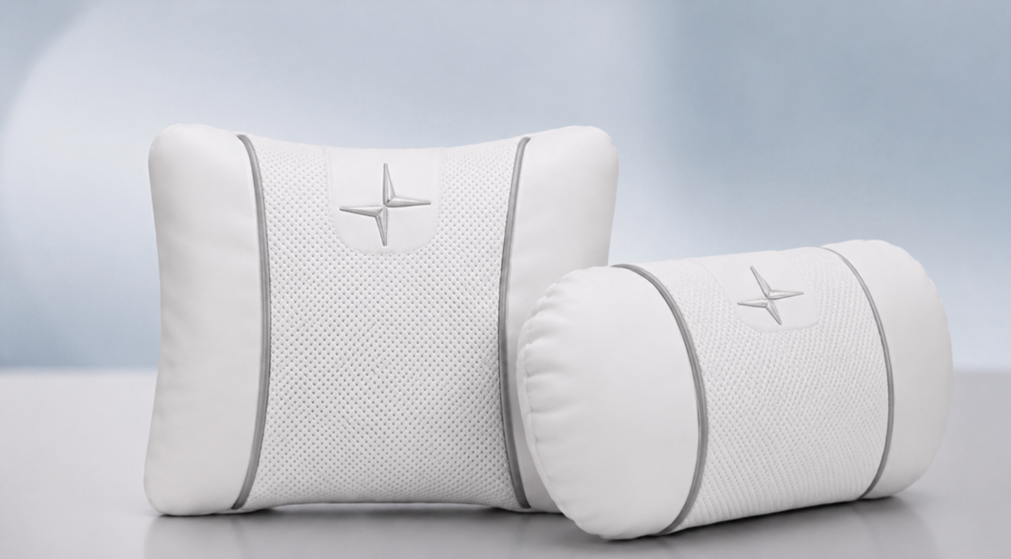 Polestar Car Neck Pillow and Lumbar Support Cushion Set