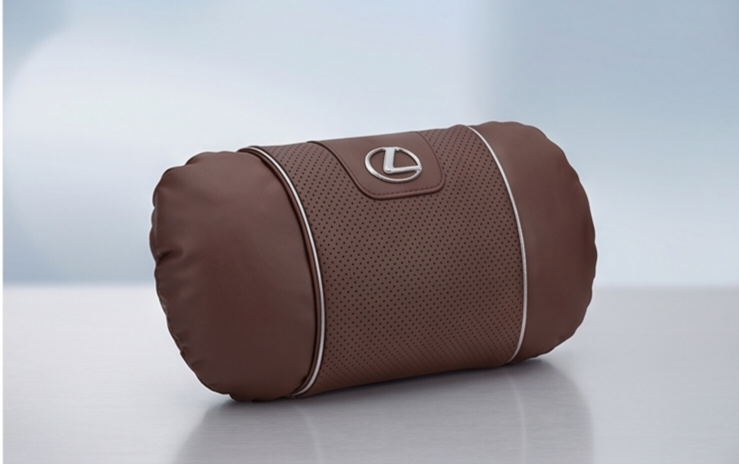 Lexus Car Neck Pillow & Lumbar Support Cushion - Headrest Brown
