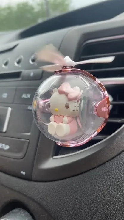 Hello Kitty & Melody Flying Ball Car Air Freshener with LED Light