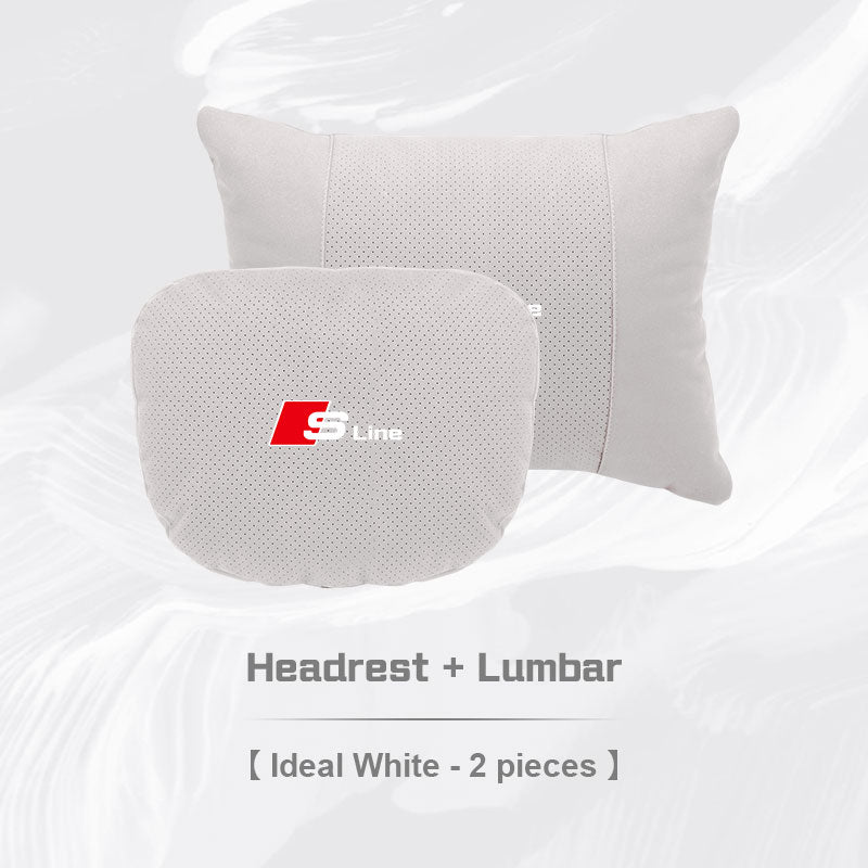 Audi S Line Neck Pillow and Lumbar Support Cushion Set