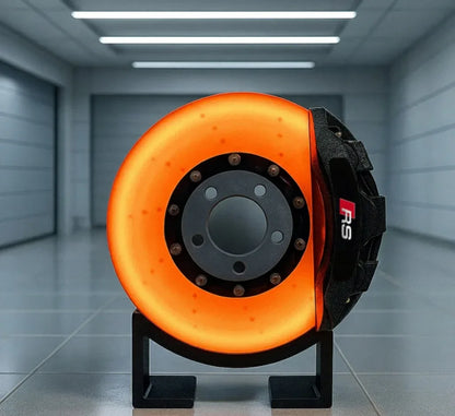 Car Brake Disc LED Light – Rotating Car Wheel Hub Ambient Lamp - RS / Black Caliper