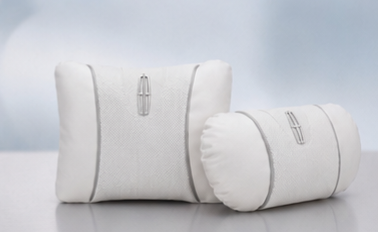 Lincoln Car Neck Pillow & Lumbar Support Cushion - Set White