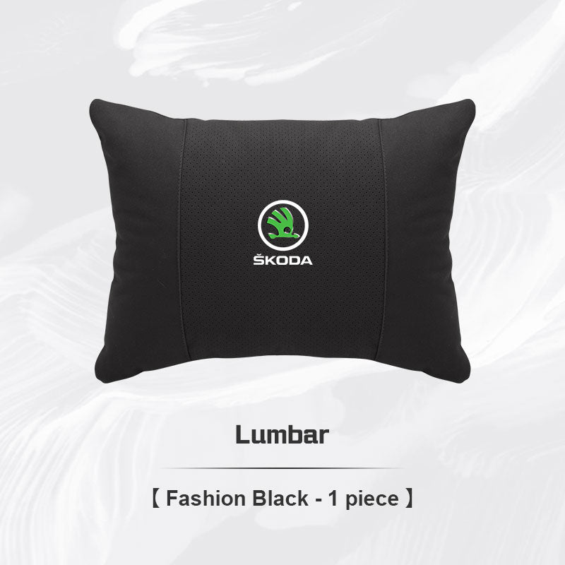 Skoda Car Neck Pillow and Lumbar Support Cushion Set