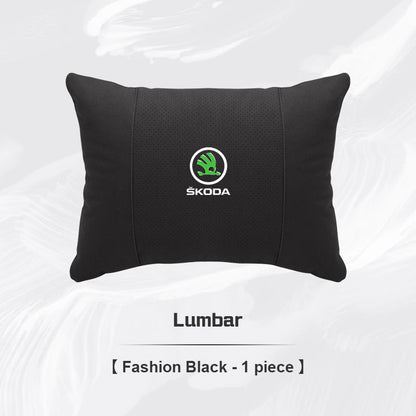 Skoda Car Neck Pillow and Lumbar Support Cushion Set