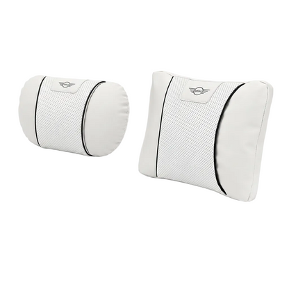 MINI Cooper Neck Pillow & Lumbar Support Cushion - White / Set