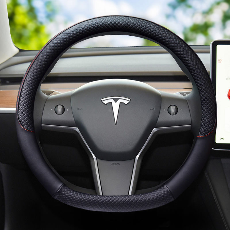 غطاء عجلة قيادة جلدي Tesla Model 3