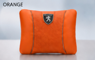Peugeot Car Neck Pillow & Lumbar Support Cushion - Lumbar Orange
