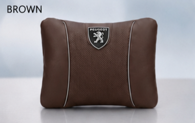 Peugeot Car Neck Pillow & Lumbar Support Cushion - Lumbar Brown
