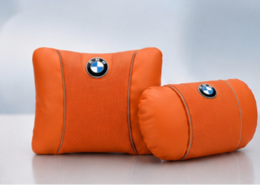 BMW Car Neck Pillow and Lumbar Support Cushion Set
