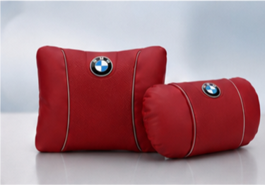 BMW Car Neck Pillow and Lumbar Support Cushion Set