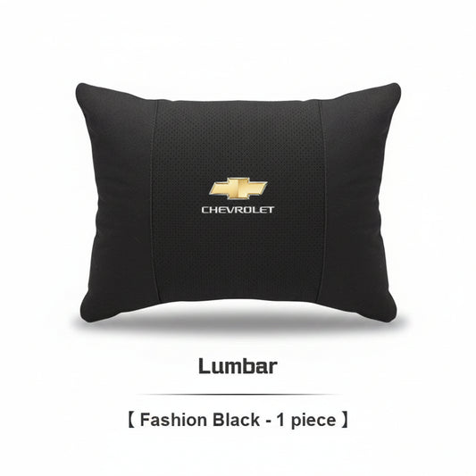 Chevrolet Neck Pillow & Lumbar Support Cushion Set - lumbar black