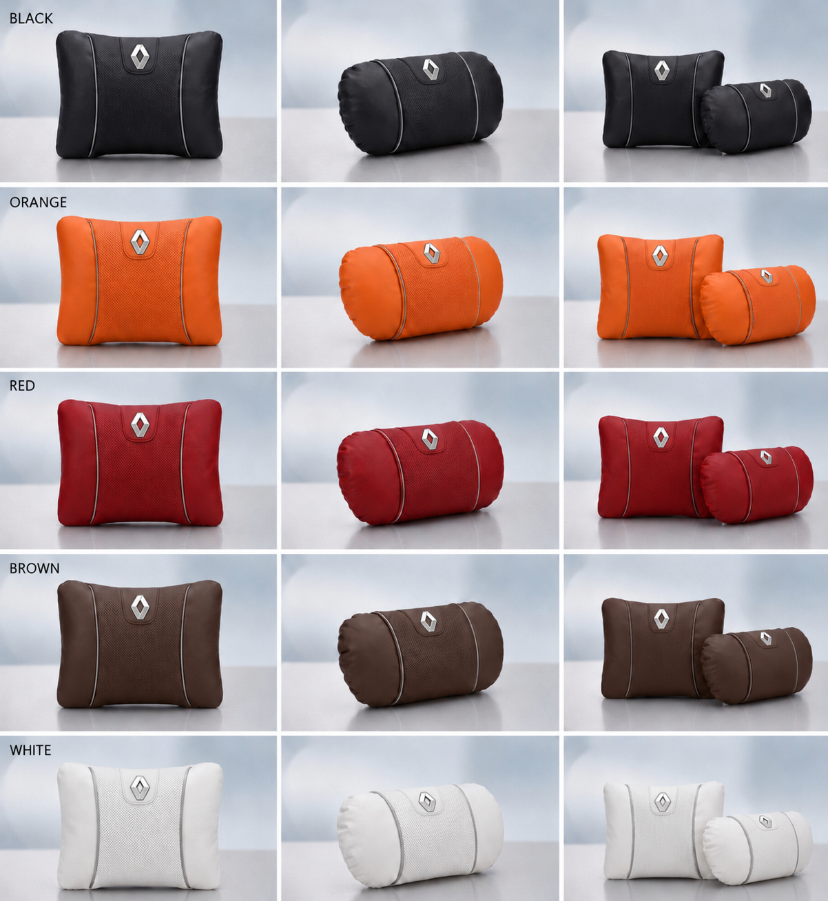 Renault Car Neck Pillow & Lumbar Support Cushion Set