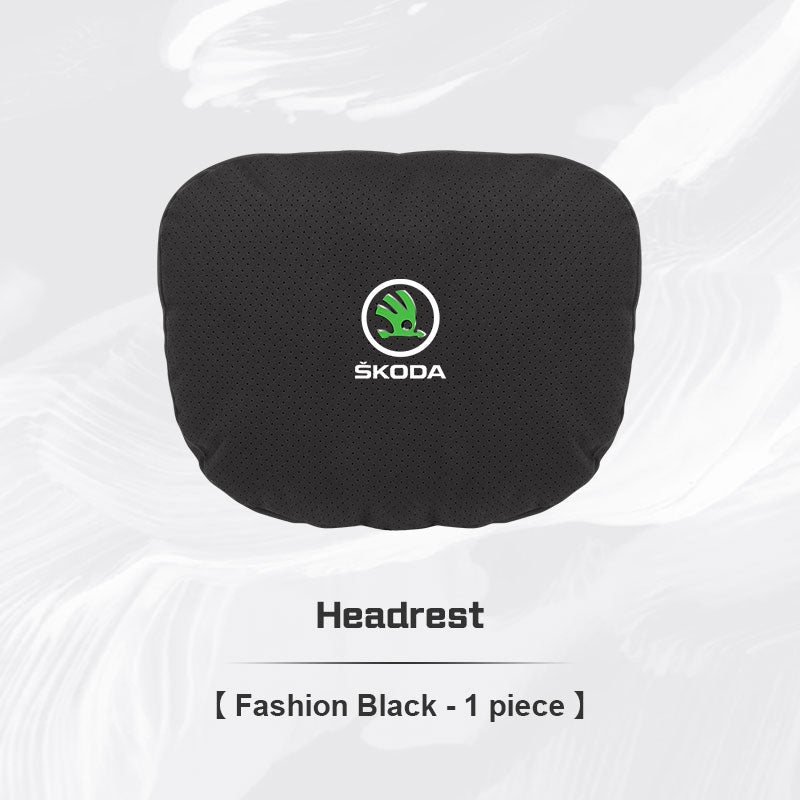 Skoda Car Neck Pillow and Lumbar Support Cushion Set