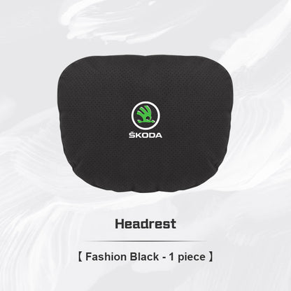Skoda Car Neck Pillow and Lumbar Support Cushion Set