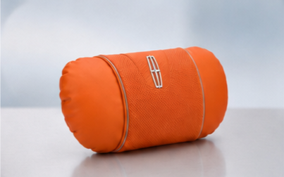 Lincoln Car Neck Pillow & Lumbar Support Cushion - Headrest Orange