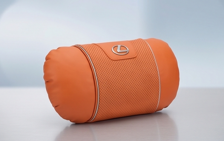 Lexus Car Neck Pillow & Lumbar Support Cushion - Headrest Orange