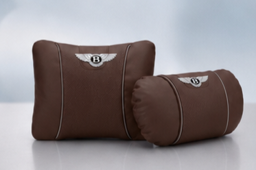 Bentley Car Neck Pillow & Lumbar Support Cushion - Set Brown