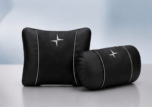 Polestar Car Neck Pillow and Lumbar Support Cushion Set